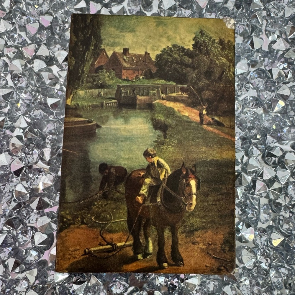 wall art decor horse water Vintage Art Print with Horse and Landscape